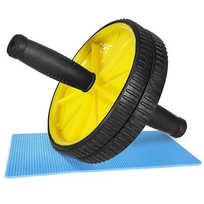 O rolo unisex da roda do Ab do equipamento de treino da força com as 2 rodas configuráveis e desliza não os punhos