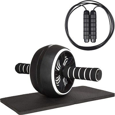 Rolo material preto do equipamento de alta qualidade feito sob encomenda TPR Ab do exercício do Gym com joelho Mat And Jump Rope